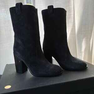 Laurence Dacade - Pippo Soft Split Suede Calf - Off Black Boots Size FR38